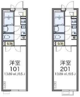 クレイノあかつき【2階】の間取り