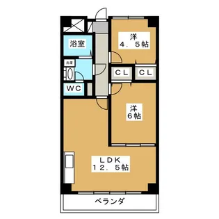 あさひレジデンス三番館【5階】の間取り