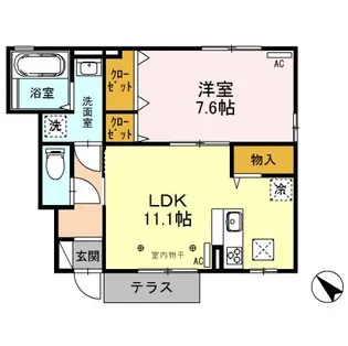 ユア・クレスコンティ B【1階】の間取り