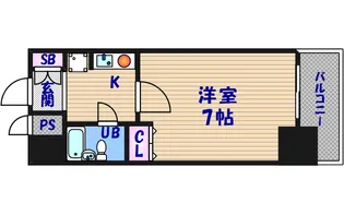 エスリード難波【10階】の間取り