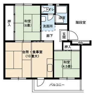 UR朝倉【5階】の間取り