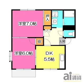 メゾン栄B【2階】の間取り