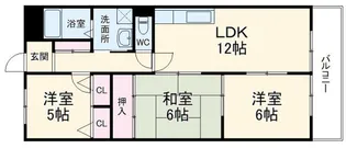 スリーファイブ宮の坂【3階】の間取り