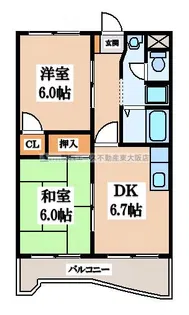 アスカハイツ【4階】の間取り
