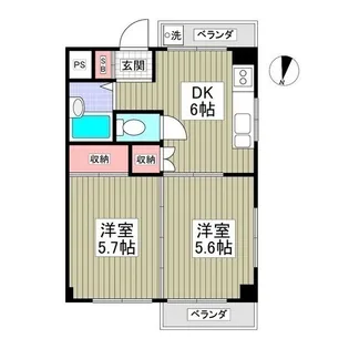 ハイツ霜越【5階】の間取り