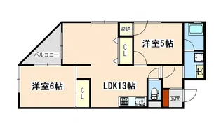 タウンハイツ垂水【3階】の間取り