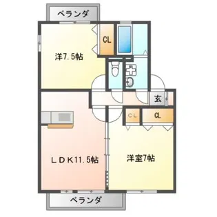 コンフォヴェール【1階】の間取り