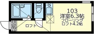 ユナイト東門前ロベルト・メルル【1階】の間取り