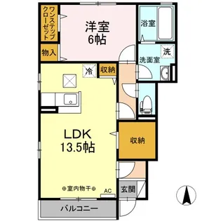 ルミナス三本柳【1階】の間取り