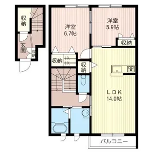 マッセルドルフ【2階】の間取り