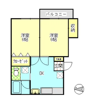 ハイツソレイユ【1階】の間取り