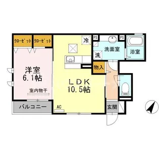 メゾン クレスト II【1階】の間取り