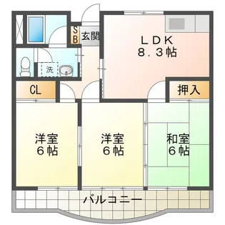 ユーレジデンスサンスター【2階】の間取り