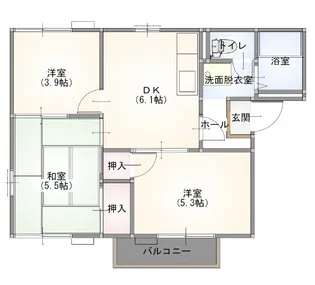 レイクサイドうすい【1階】の間取り