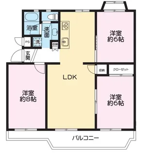 東急ドエル海老名プラーザ【5階】の間取り