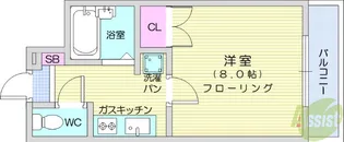 ベルメゾン台原【2階】の間取り