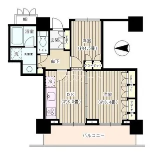 ウエルタワー深川【14階】の間取り