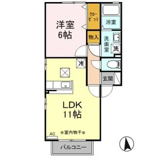 ブロードマインド A【1階】の間取り