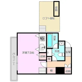 シャトレ上新庄【1階】の間取り