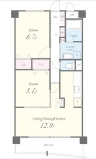 和歌山県和歌山市内原【マンション】の間取り