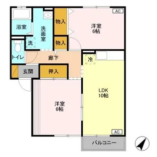 ビュークレスト D【2階】の間取り