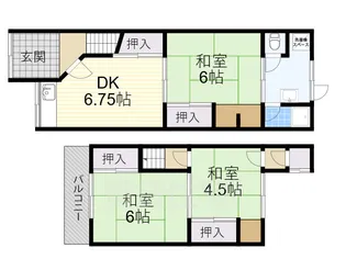 大阪府門真市野里町【一戸建】の間取り
