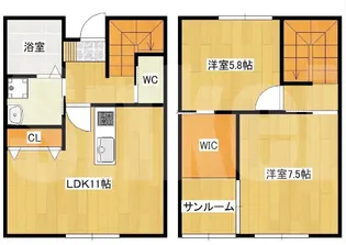 岡山県倉敷市福田町古新田【一戸建】の間取り
