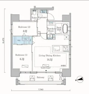 東京都港区麻布十番3【マンション】の間取り
