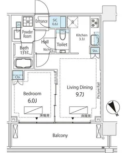 シティタワー新宿 B棟【23階】の間取り