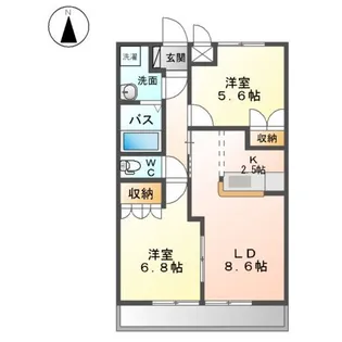 メイプル B【2階】の間取り