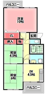 守口東ピラミッドマンション【3階】の間取り