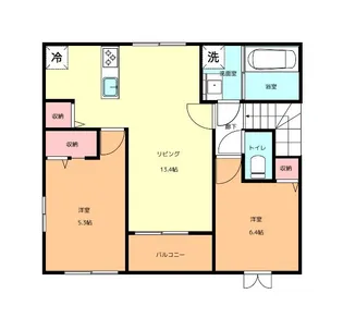 2LDKの間取り画像