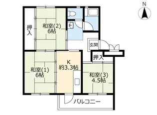 UR狭山台【5階】の間取り