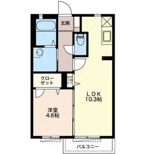 ソレアードB【2階】の間取り