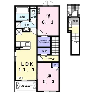 岐阜県大垣市青柳町3【アパート】の間取り