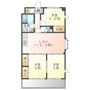 グランドゥール【4階】の間取り