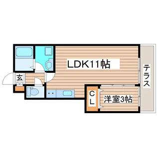 ベルグラン越路II【1階】の間取り