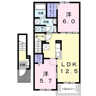 プラシード カーサ ノーヴェ【2階】の間取り