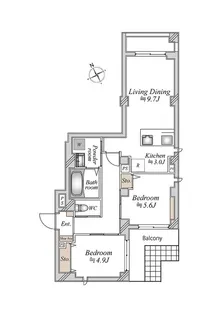 フレンドリーテラス戸越銀座【1階】の間取り