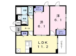 千葉県市川市新井2【アパート】の間取り
