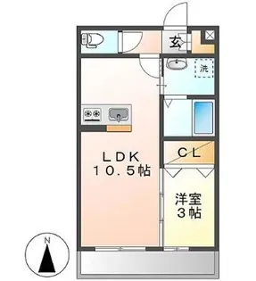 カンパーニャ・エフ B【1階】の間取り