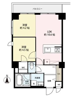 (仮称)武蔵野市境南町2丁目レジデンス【2階】の間取り