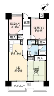 UR武庫川【6階】の間取り