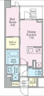 東京都港区芝大門1【マンション】の間取り