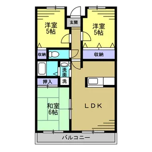 セレコート住道【2階】の間取り