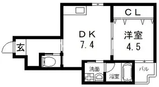 グランドソレイユ森河内【1階】の間取り