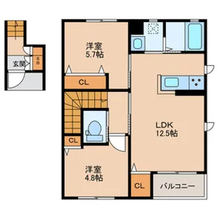 ロイヤルオークII【2階】の間取り