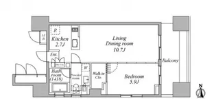 レジディア芝浦KAIGAN【5階】の間取り