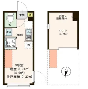 ロックリバーテラス【1階】の間取り