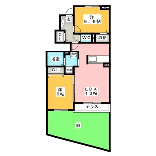 サンライトセクション B棟【1階】の間取り